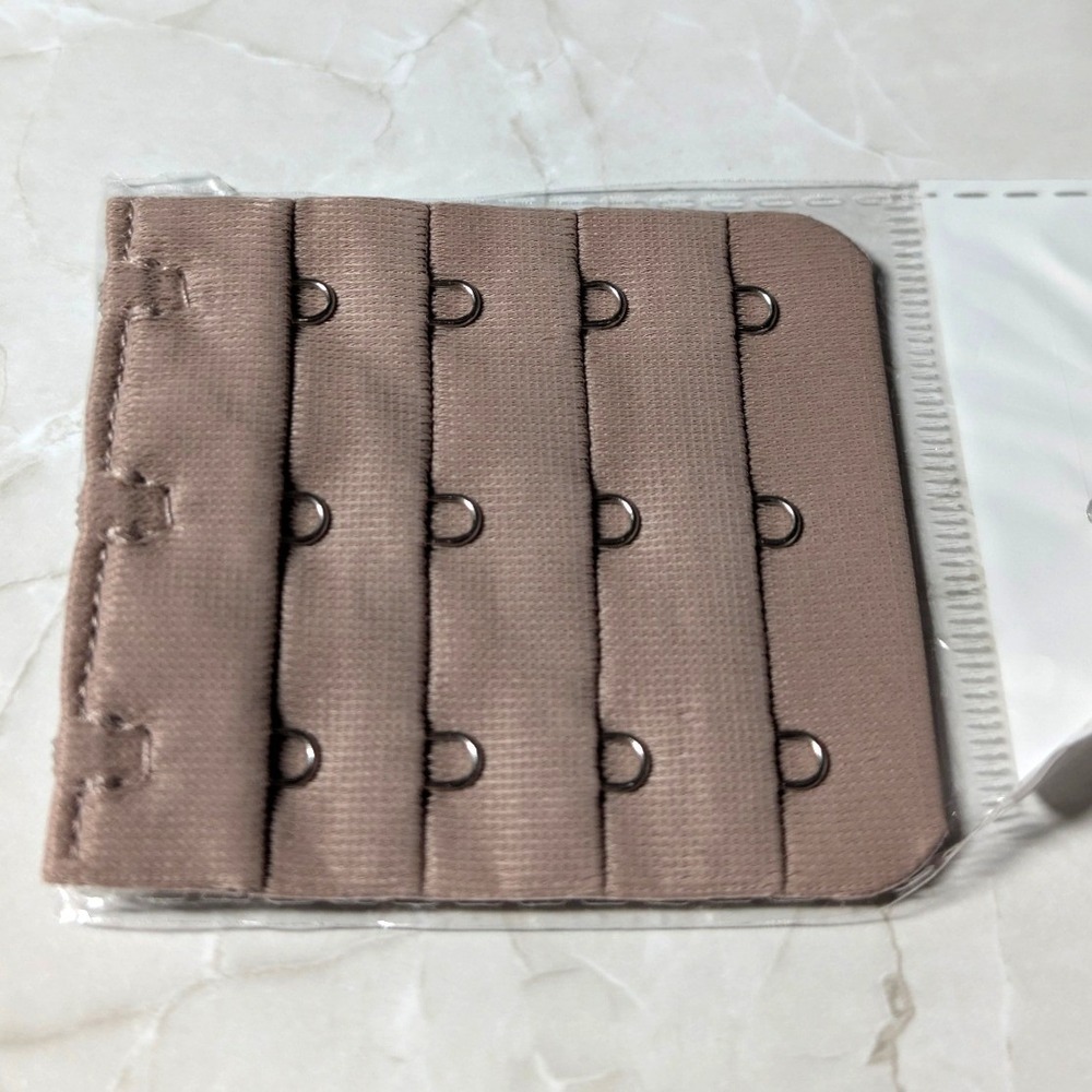 New Bra Extender 3 Hook 4 Row Brown Beige Taupe Elastic Comfort Adjust Plus Size
